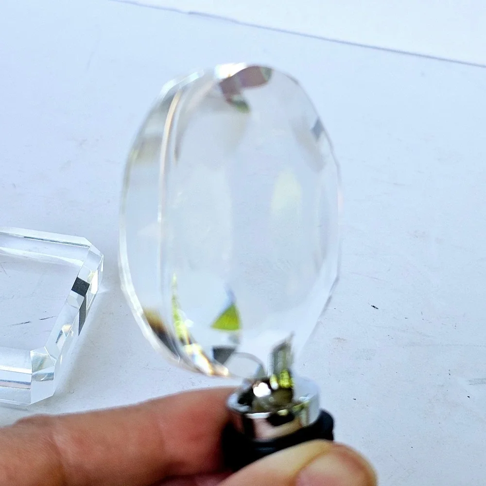 Pottery Barn Set of 2 Clear Crystal Glass Wine Stoppers Bottle Cork - M851.1‎